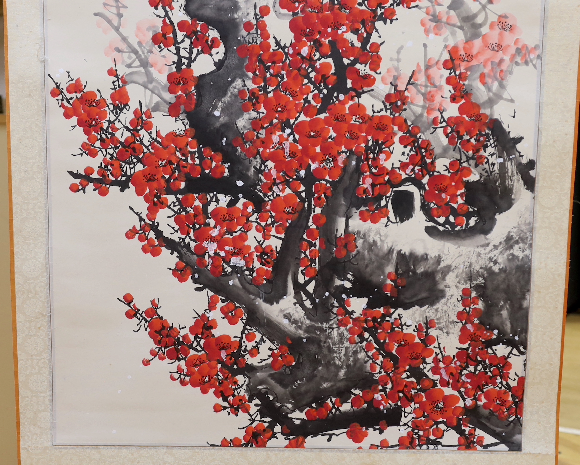 Chinese School, late 20th century scroll painting, 174cm long